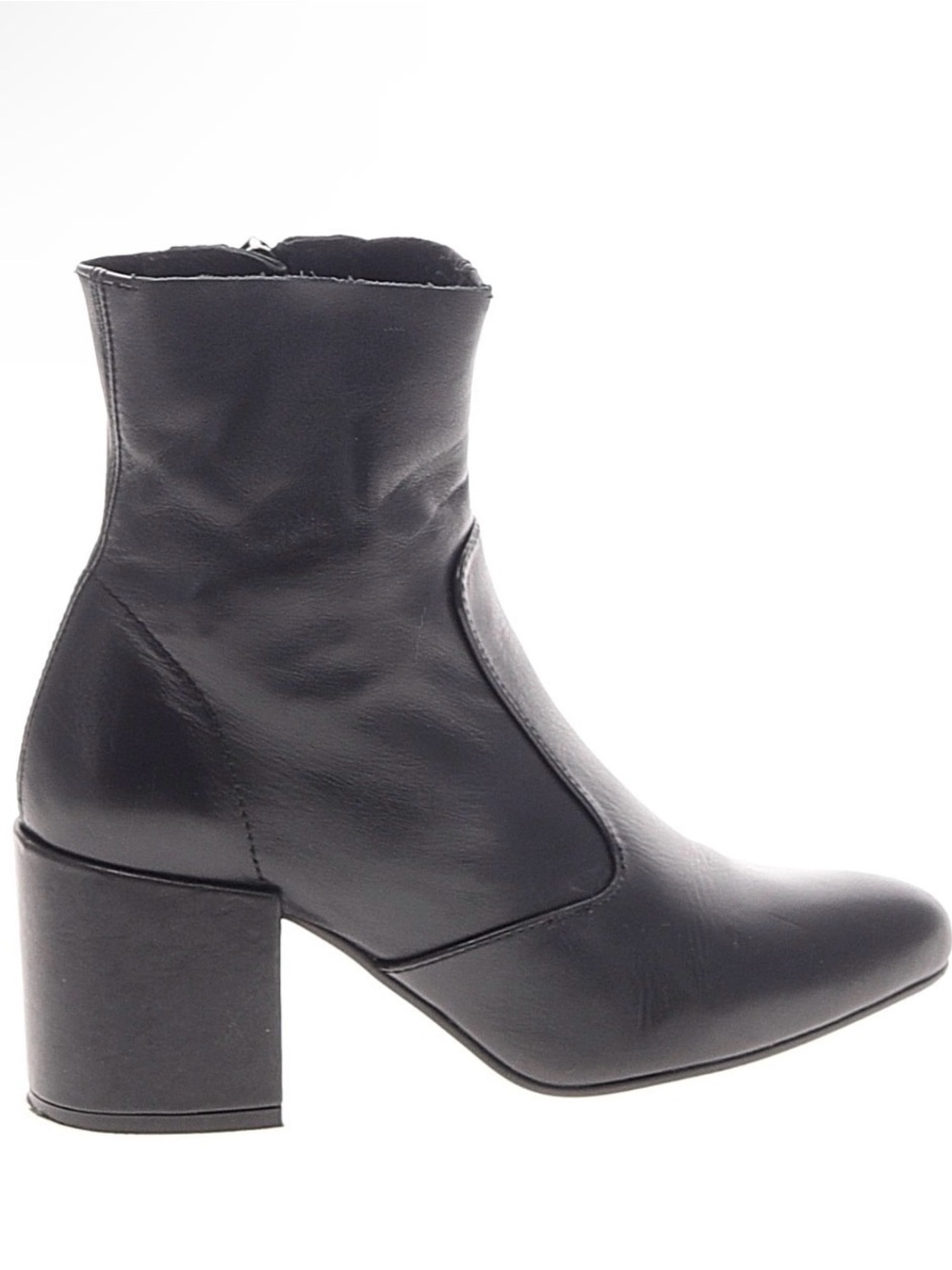 Saks Fifth Avenue Black Leather Pointed Toe Ankle Boots Size 36 NWOB